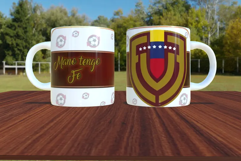Taza personalizada de La Vinotinto, «Mano tengo fe» sublimada en San Cristóbal, Táchira