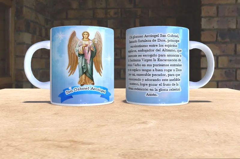 Taza personalizada de San Gabriel Arcángel sublimada en San Cristóbal, Táchira