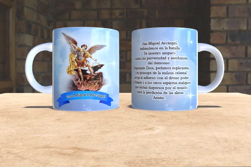 Taza personalizada de San Miguel Arcángel sublimada en San Cristóbal, Táchira