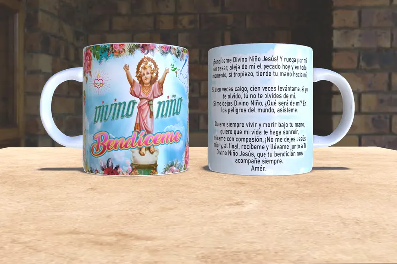 Taza personalizada del Divino Niño sublimada en San Cristóbal, Táchira