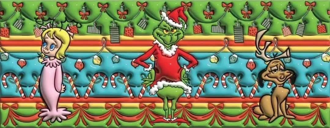 Diseño de taza navideña en relieve 3D con personajes navideños con luces y bastones, tazas personalizadas para navidad San Cristóbal