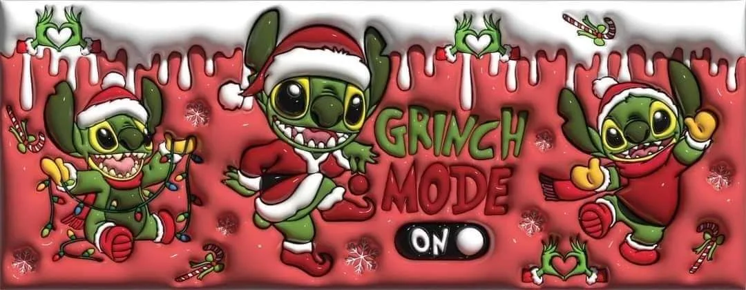 Diseño de taza navideña en relieve 3D con modo Grinch encendido, tazas personalizadas para navidad San Cristóbal