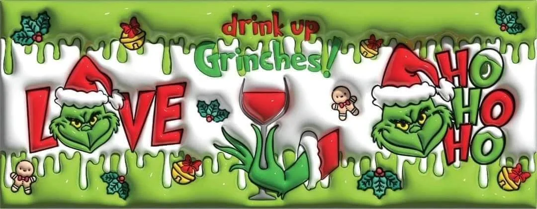 Diseño de taza navideña en relieve 3D con Grinch con gotas verdes y regalos, tazas personalizadas para navidad San Cristóbal